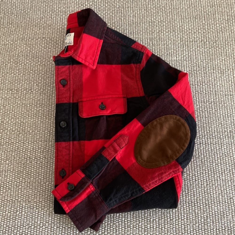 New Boys CrewCuts ( J. Crew) Flannel Button up Size 6-7